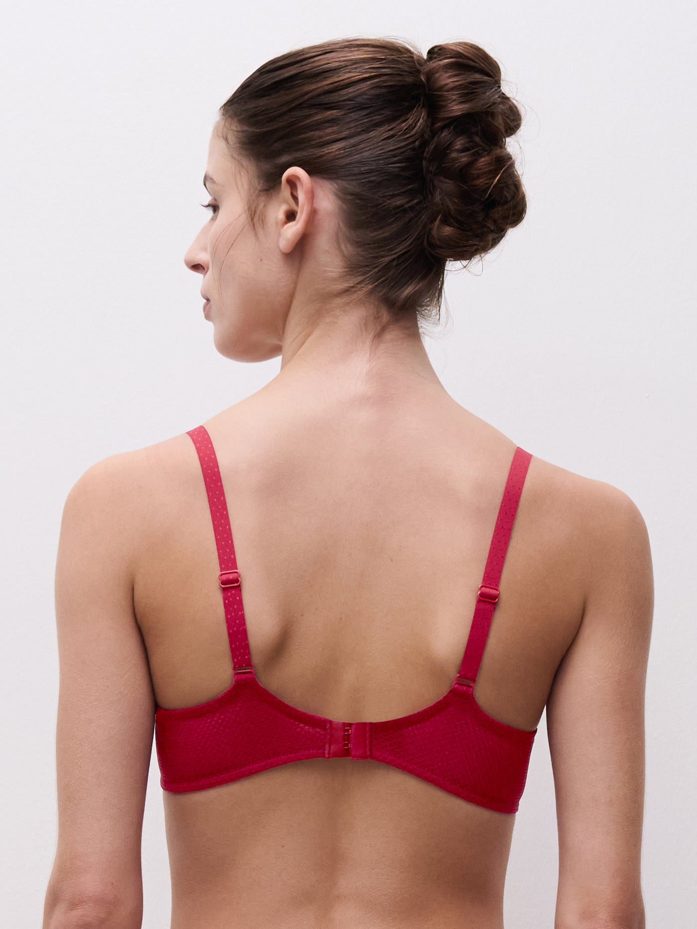 Chantelle Fleurs Plunge Underwire Bra Candy Apple Shades