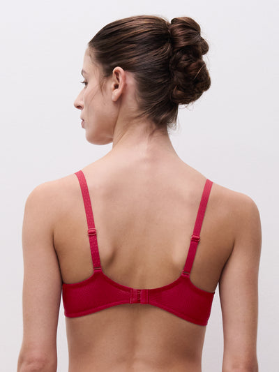 Chantelle Fleurs Plunge Underwire Bra Candy Apple Shades