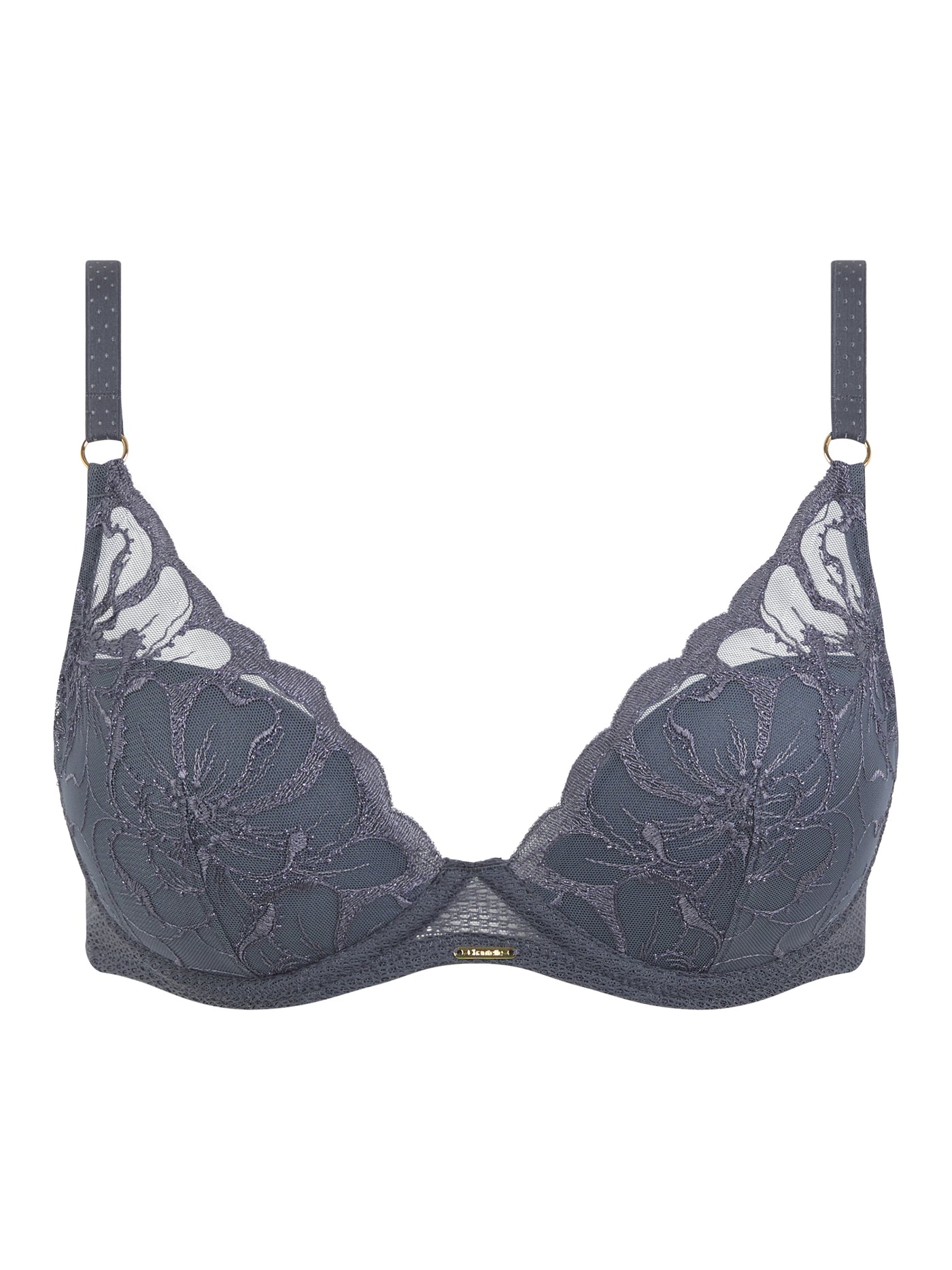 Chantelle Fleurs Plunge Underwire Bra Fancy grey