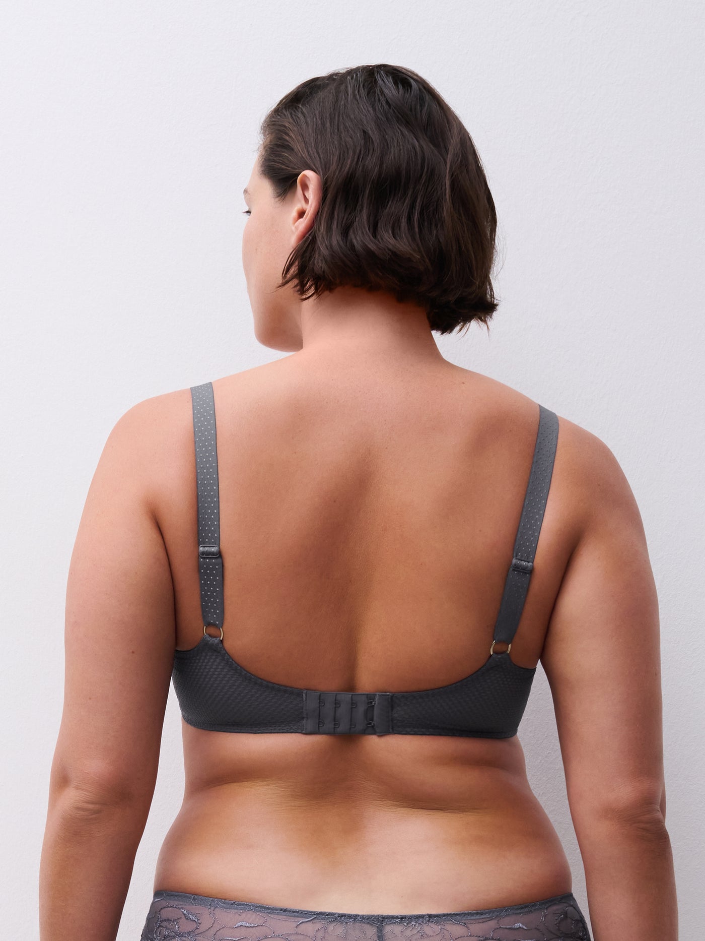 Chantelle Fleurs Plunge Underwire Bra Fancy grey