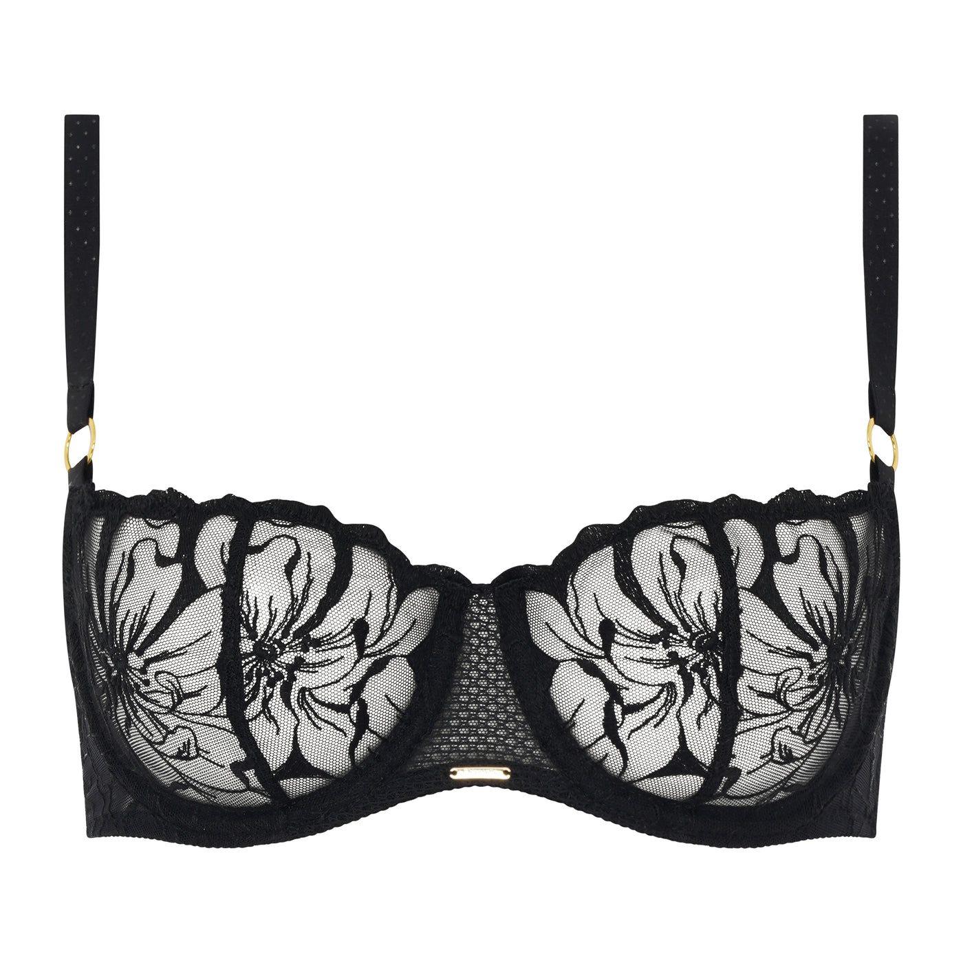 Chantelle Fleurs Half-Cup Balcony Bra Black