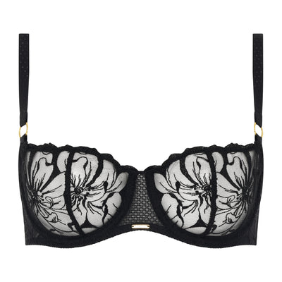 Chantelle Fleurs Half-Cup Balcony Bra Black