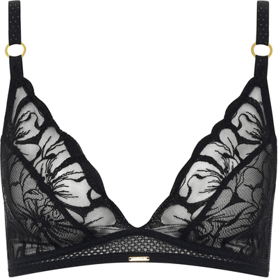 Chantelle Fleurs Wirefree Triangle Bra Black