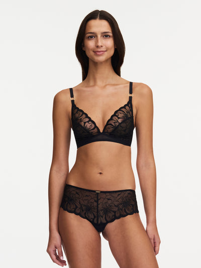Chantelle Fleurs Wirefree Triangle Bra Black