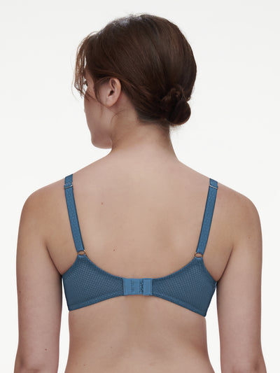 Chantelle Fleurs Plunge underwire bra Blue jeans denim