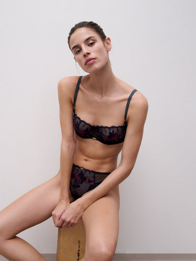 Chantelle Fleurs Signature Half-Cup Balcony Bra Sailing Blue Lurex