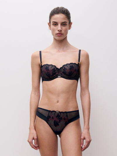 Chantelle Fleurs Signature Half-Cup Balcony Bra Sailing Blue Lurex