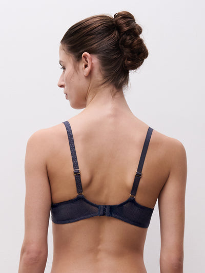 Chantelle Fleurs Signature Half-Cup Balcony Bra Sailing Blue Lurex