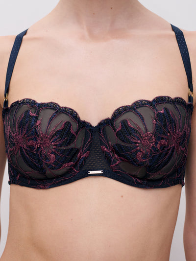 Chantelle Fleurs Signature Half-Cup Balcony Bra Sailing Blue Lurex