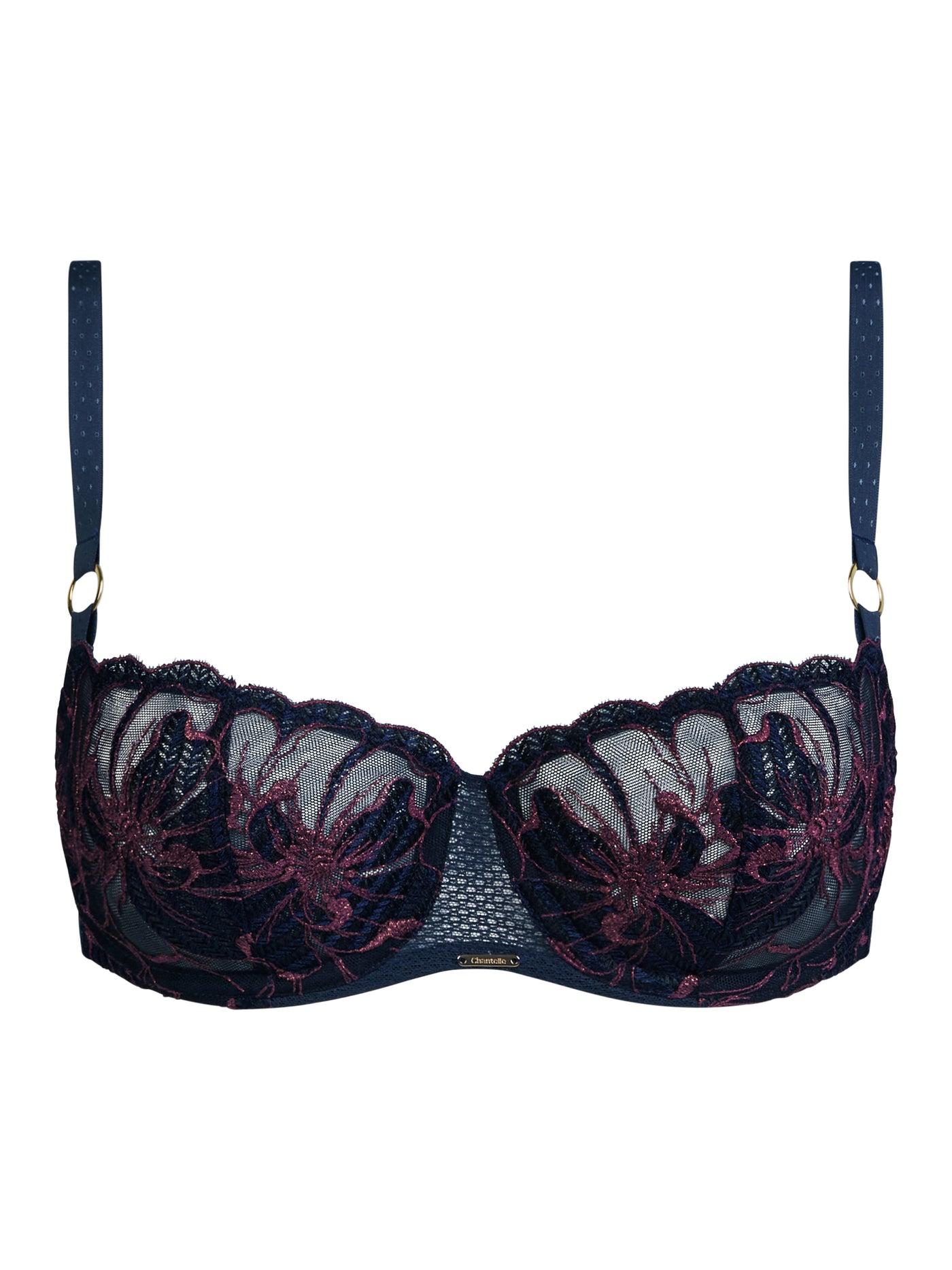 Chantelle Fleurs Signature Half-Cup Balcony Bra Sailing Blue Lurex