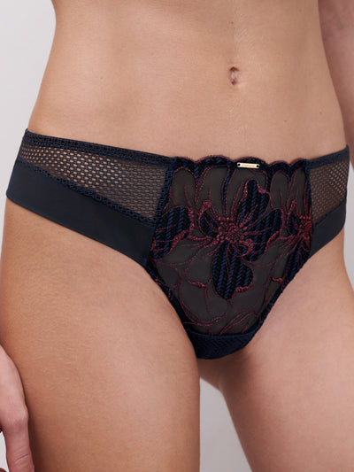 Chantelle Fleurs Tanga Sailing Blue Lurex