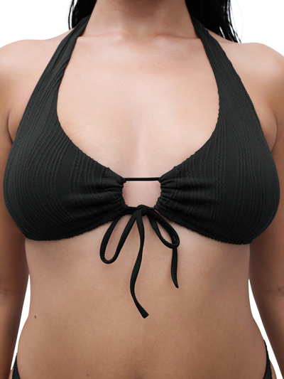 Chantelle Pulp Beachwear wirefree bikini top halter Black