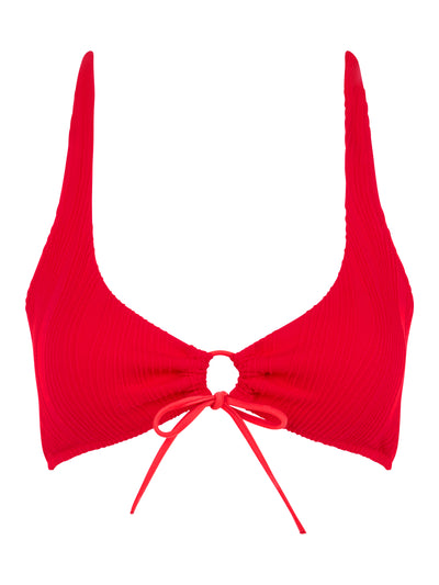 Chantelle Pulp Beachwear wirefree bikini top halter Cherry red