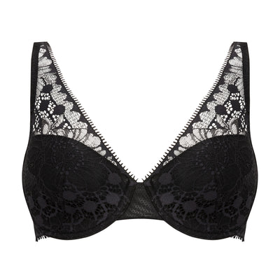 Chantelle Day to Night Plunge underwired bra black