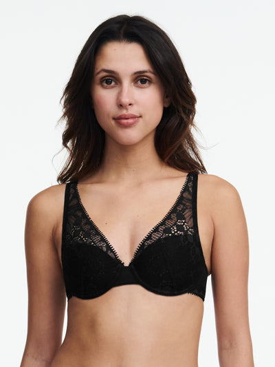 Chantelle Day to Night Plunge underwired bra black