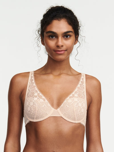 Chantelle Day to Night Plunge underwired bra Golden Beige