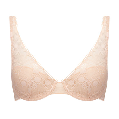 Chantelle Day to Night Plunge underwired bra Golden Beige
