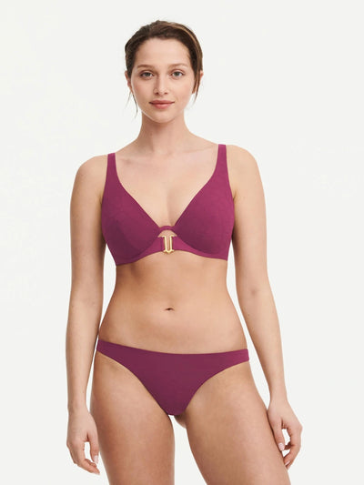 Chantelle Beachwear Glow wire plunge bikini bra Purple