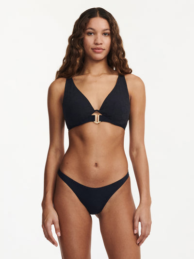 Chantelle Beachwear Glow wire plunge bikini bra Black
