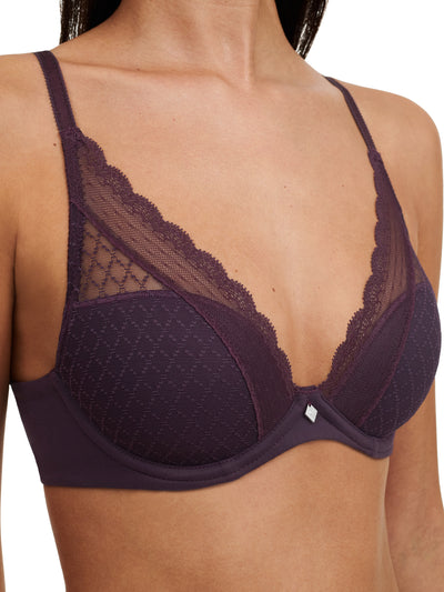 Chantelle Norah Chic Plunge T-shirt Bra Aubergine