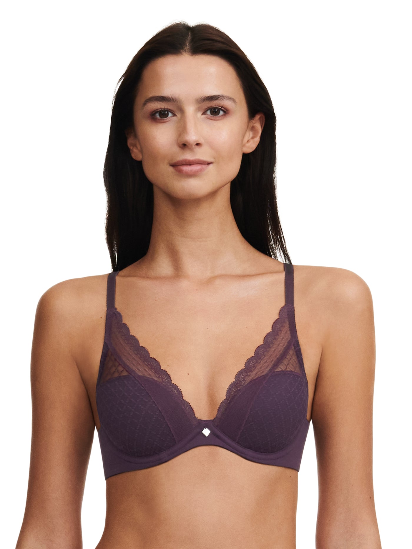 Chantelle Norah Chic Plunge T-shirt Bra Aubergine