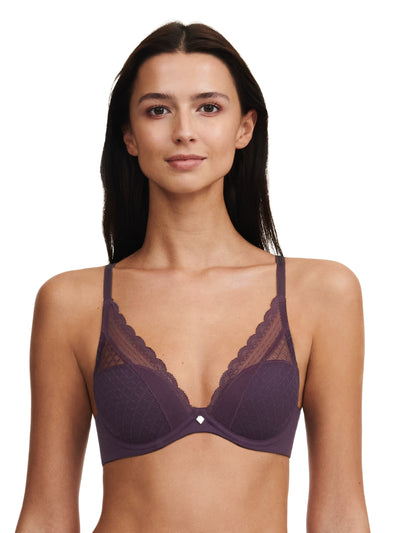 Chantelle Norah Chic Plunge T-shirt Bra Aubergine