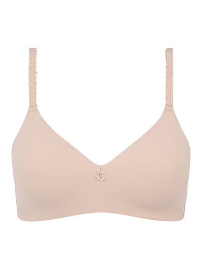 Chantelle Romance Wirefree Support T-shirt Bra Golden Beige