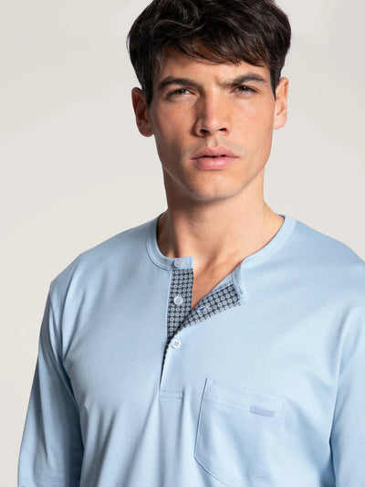 Calida Nightwear Basic Comfort Fit Relax Choice Pyjama Placid Blue