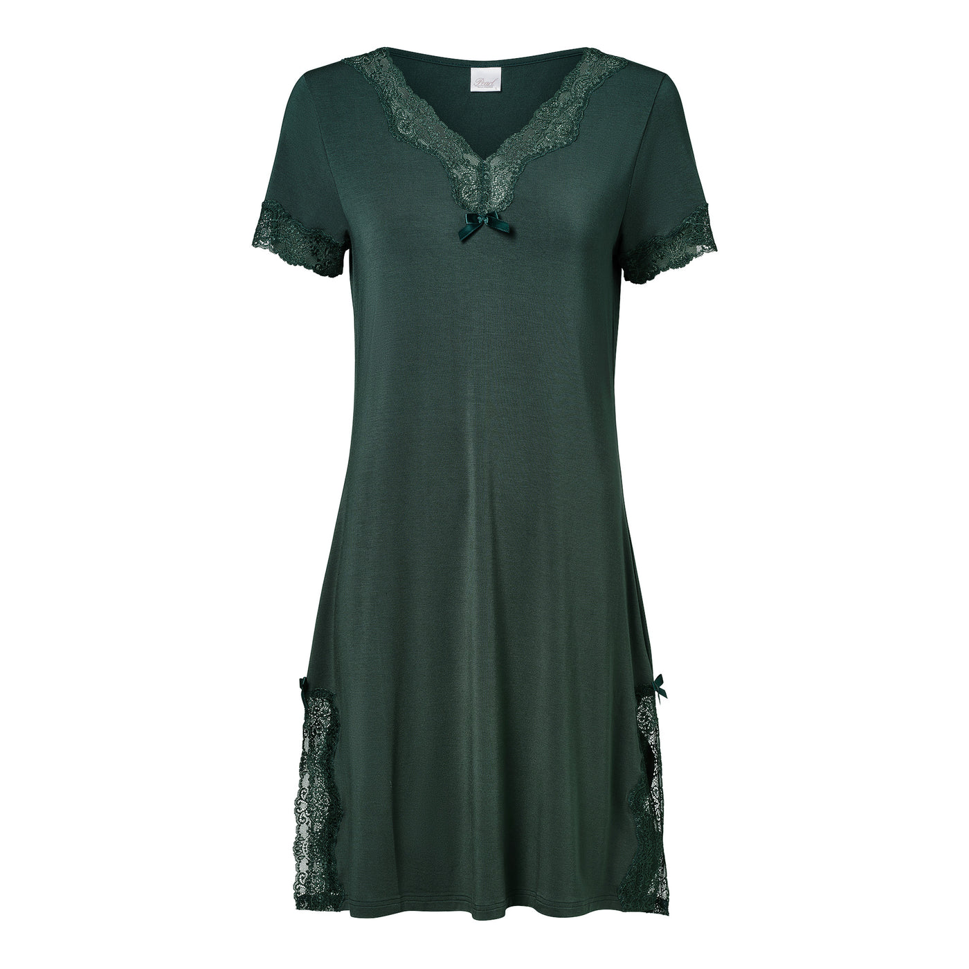 Pearl Design Stockholm Elegance S/S V-Neck Night Dress Forest Green
