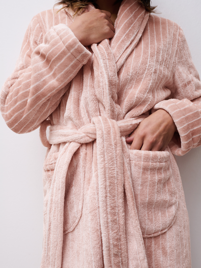 Femilet Teddy Robe Egret / Blush