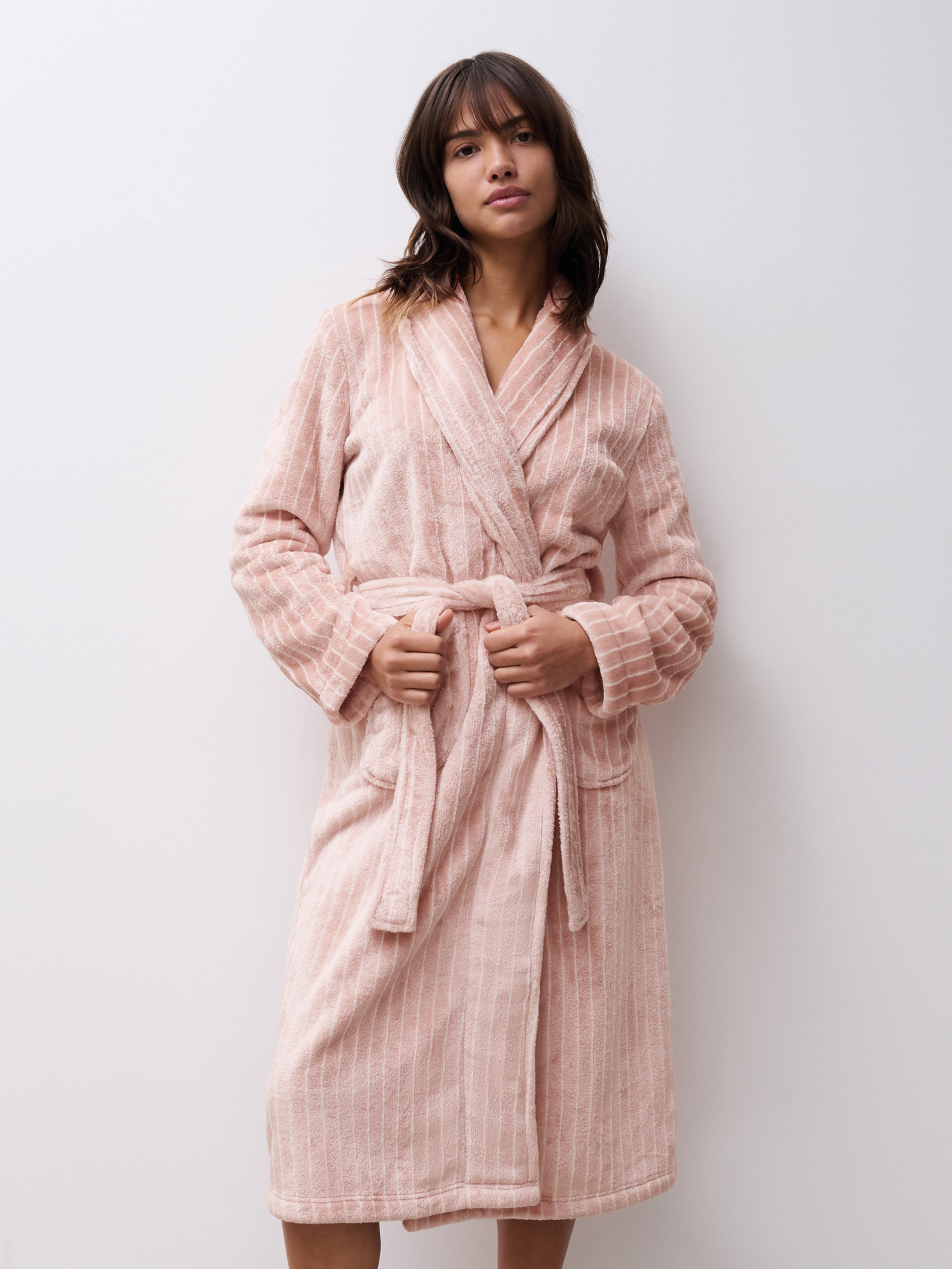 Femilet Teddy Robe Egret / Blush