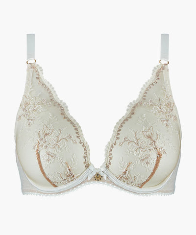 AUBADE TRÉSOR INFINI TRIANGEL PLUNGE BRA White wind