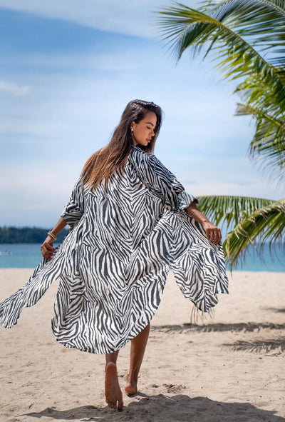 Kaanda Beach Life Zebra Skjortklänning