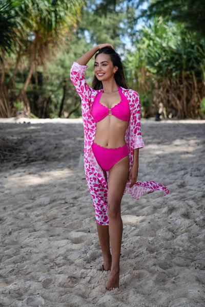 Kaanda Beach Life Skjortklänning leo pink