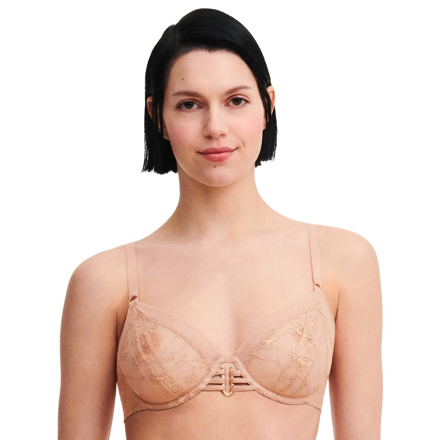 Chantelle X Impulse Plunge underwire bra Beige