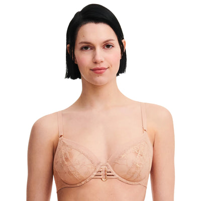 Chantelle X Impulse Plunge underwire bra Beige