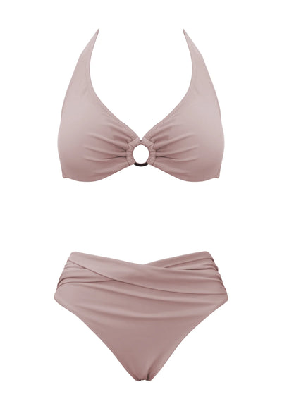 Kaanda Beach life Layan Beach underwire halter bikini Dusty Pink