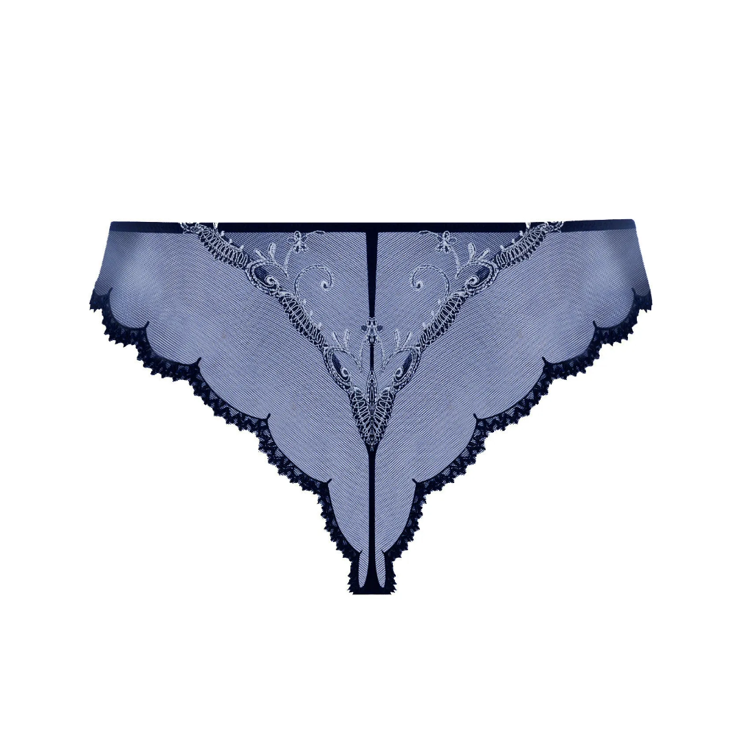 Lise Charmel Deesse en glam Thong Marine Argent