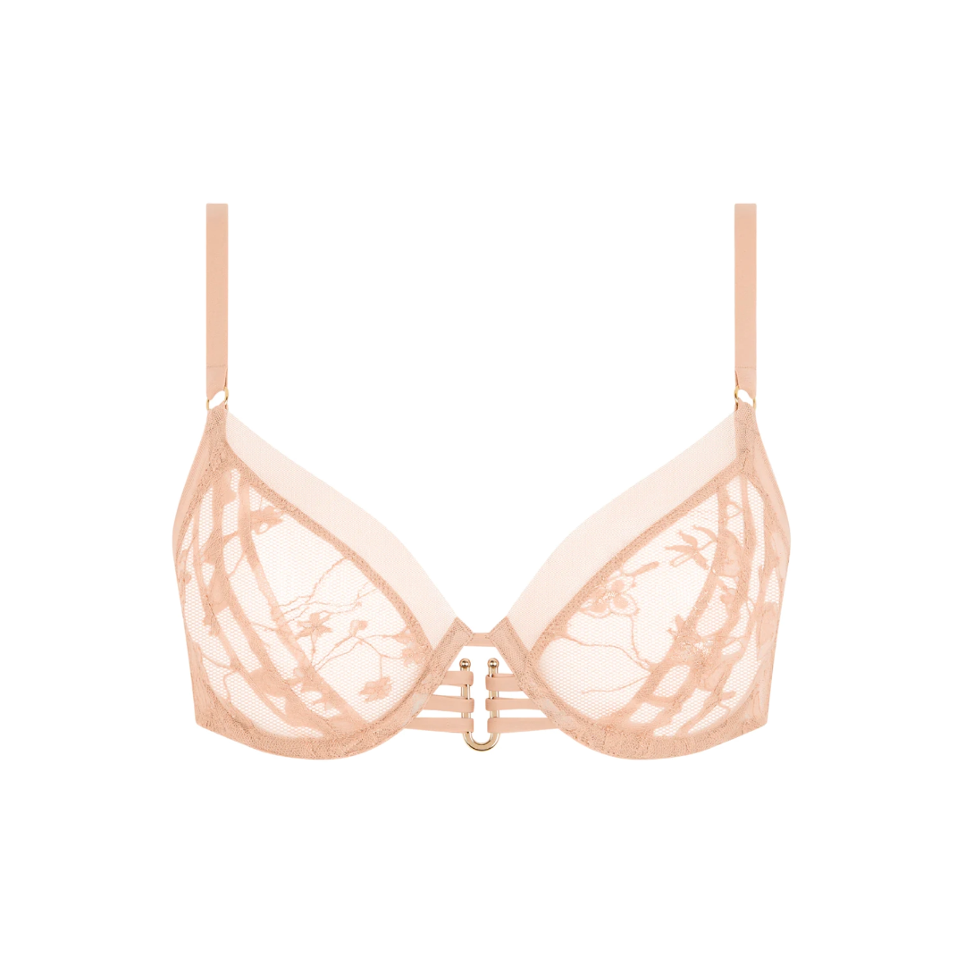 Chantelle X Impulse Plunge underwire bra Beige