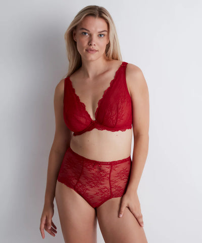 Aubade Danse Des Sens triangle plunge bra Irresistible Red