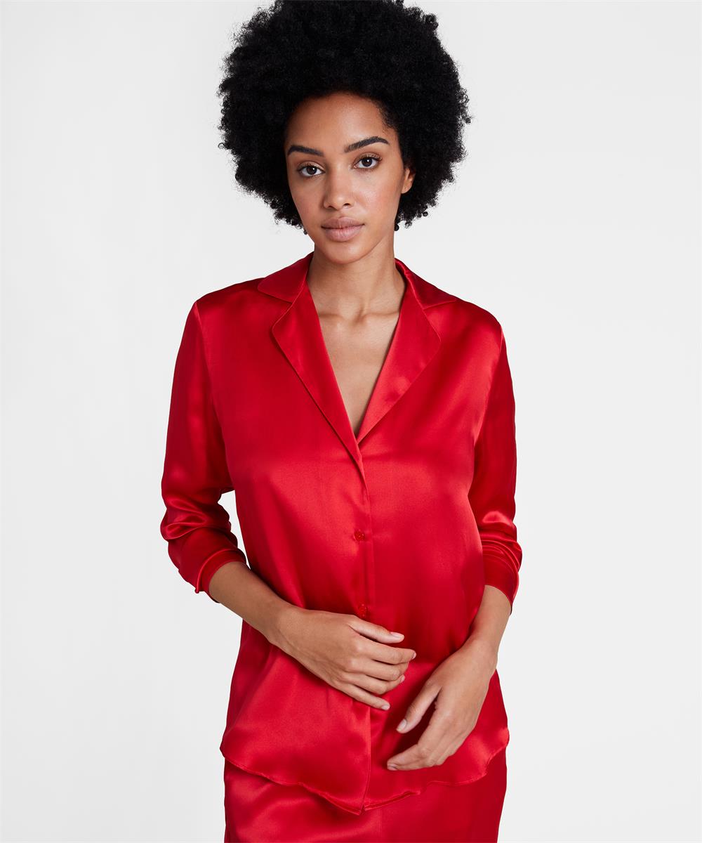 Aubade silk pyjamas passion rouge