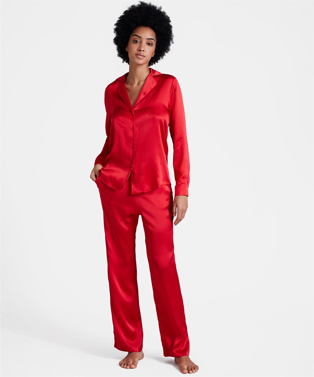 Aubade silk pyjamas passion rouge