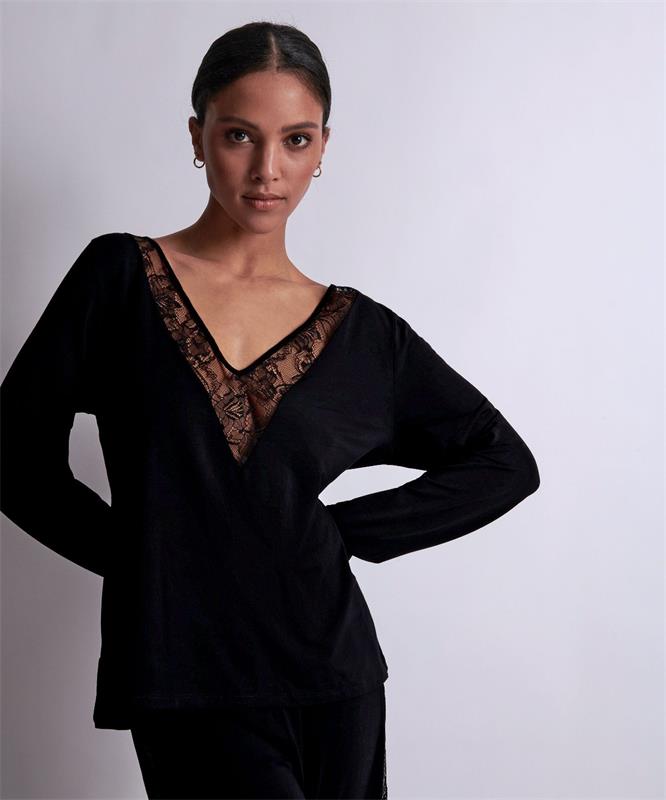 Aubade Lazy Days Long sleeve top Black