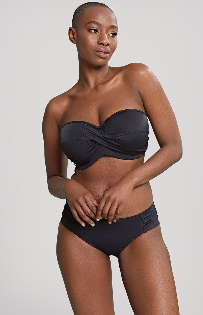 Panache Anya Riva Gather Bikini Bottoms Black