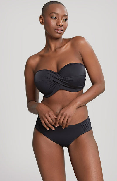 Panache Anya Riva Gather Bikini Bottoms Black