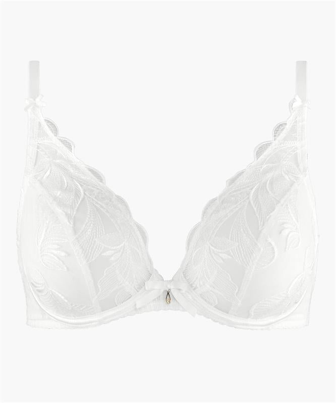 Aubade Fleur de tattoo triangle plunge bra blanc