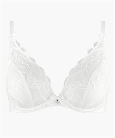 Aubade Fleur de tattoo triangle plunge bra blanc