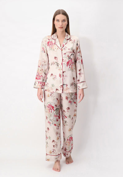 Luna di Seta Floral deco Silk Pyjama