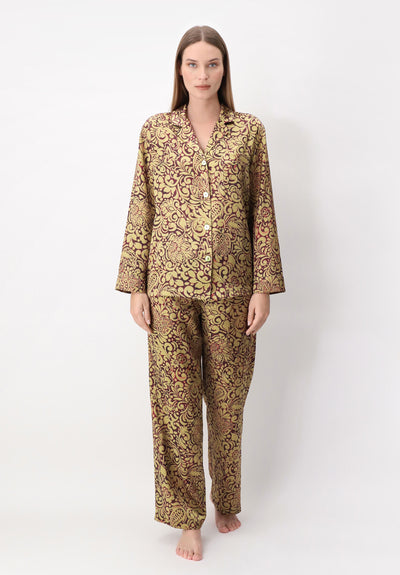 Luna di Seta Golden Deco Silk Pyjama