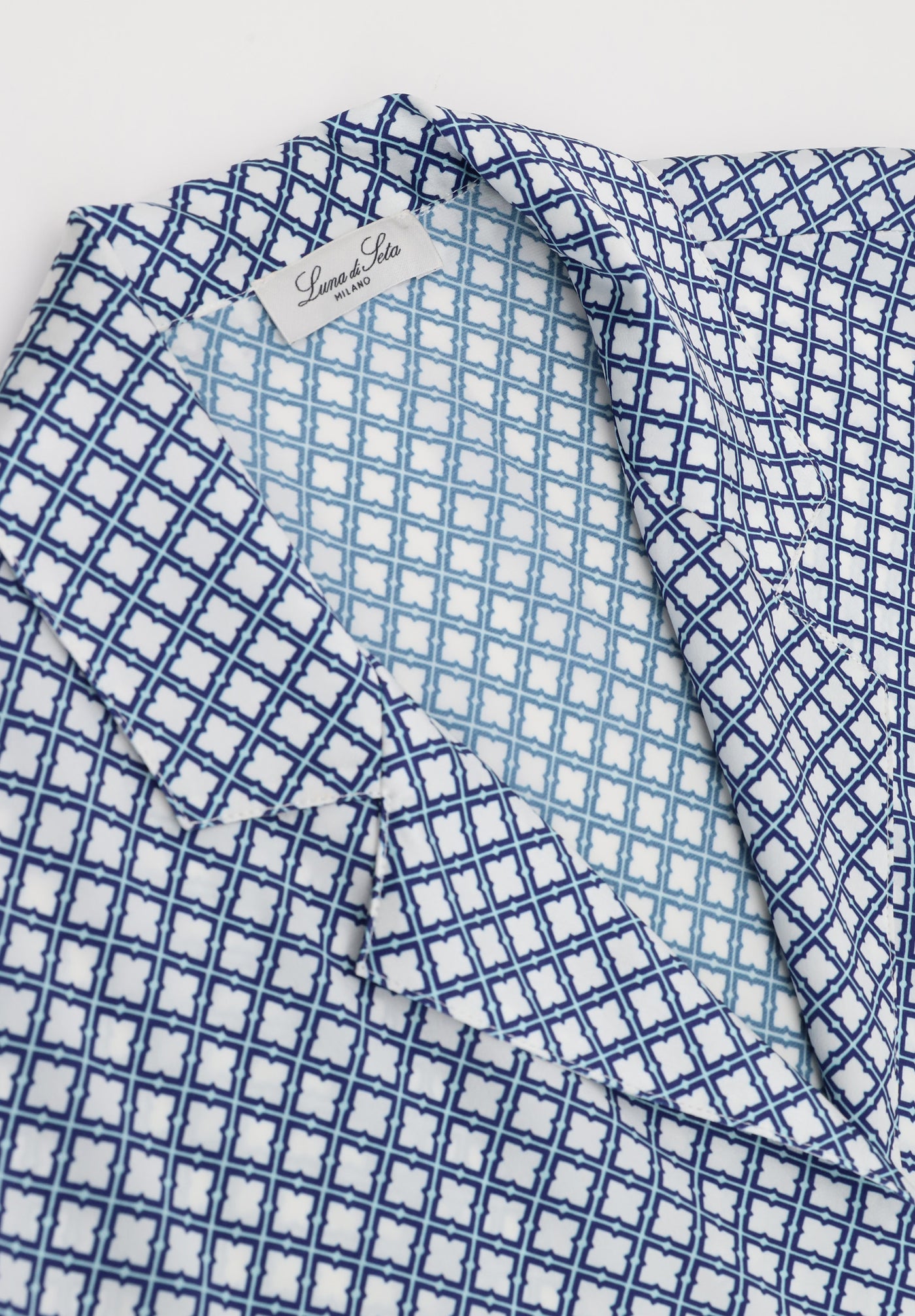 Luna di Seta Silk Pajama Lantern Shadow Ivory Blue